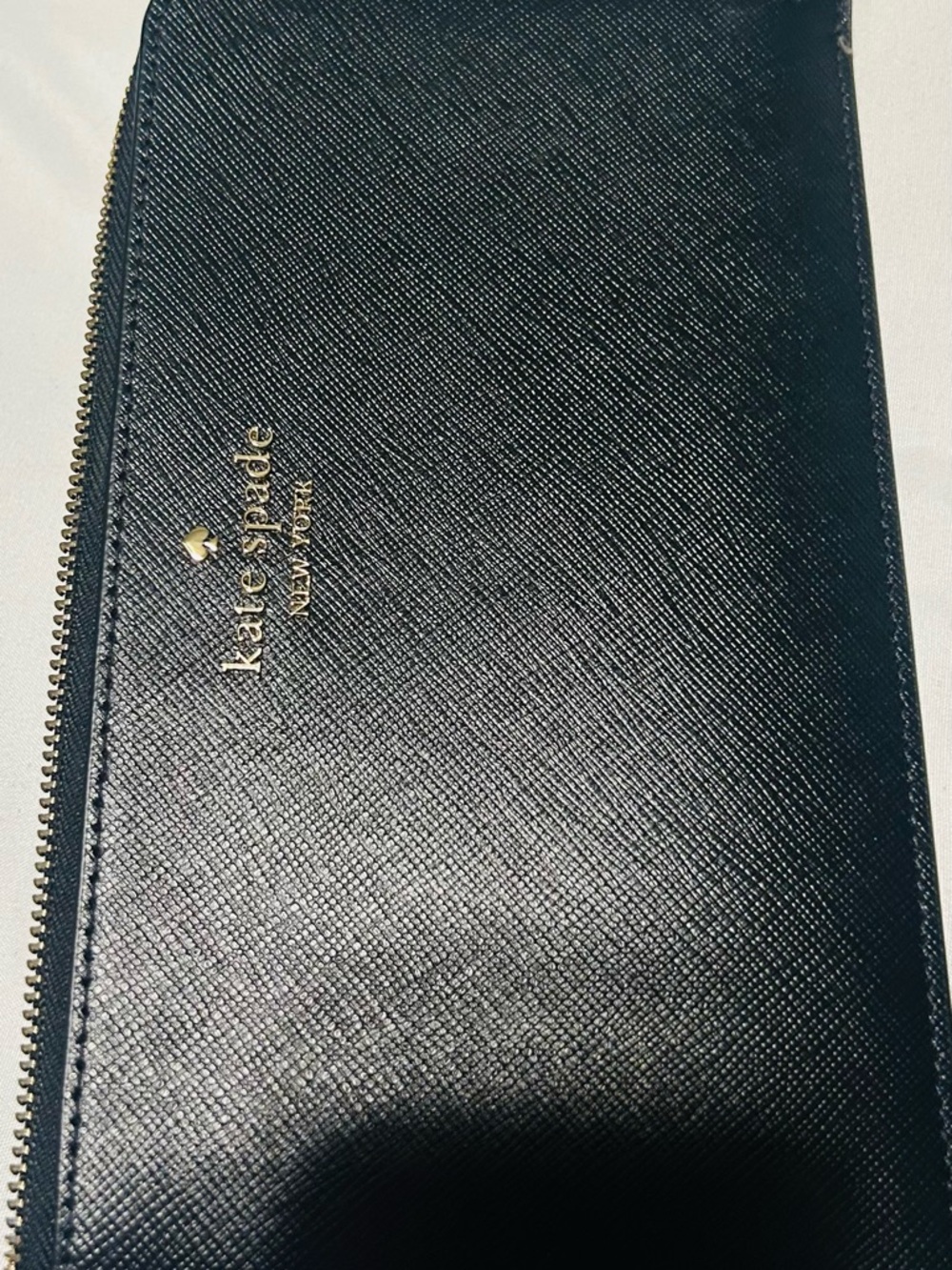 kate spade New York Black Saffiano Zip Wallet